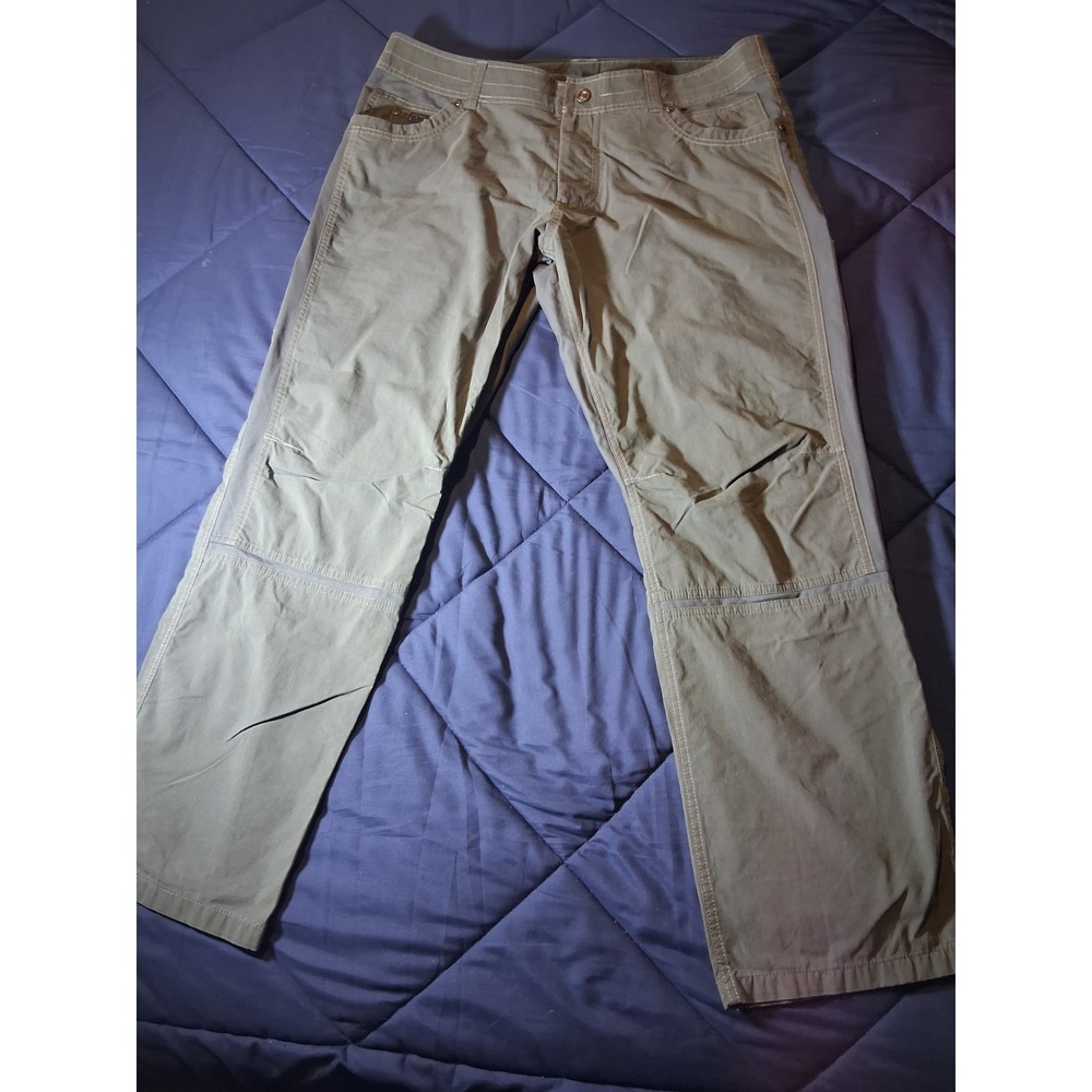 Kuhl Radikl Mens 38x30 Olive Gray Hybrid Hiking Work Pants Stretch Panels